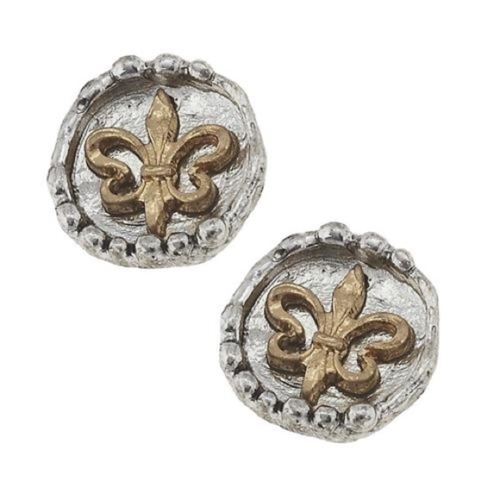 AUCTION PRICE👩🏻‍⚖️ 10 MM STUD EARRING FLEUR DE LIS